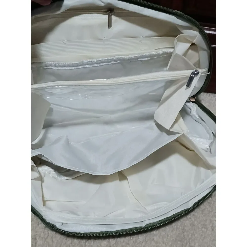 Green Puffer Toiletry & Cosmetic Bags, Set of 2